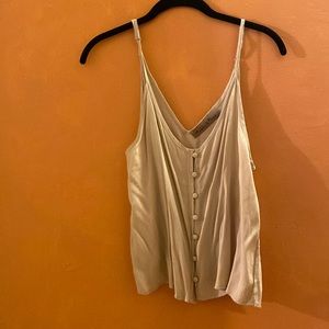 Nude button down tank